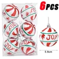 thumbnail image 1 of 6 piezas de adornos de bolas de Navidad, copos de nieve de Papá Noel, colgante para árbol de Navidad, regalos de Navidad para el hogar, decoración de fiesta de Navidad, 1 of 6