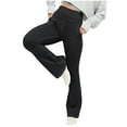 thumbnail image 5 of Kureaily Women's Flare Leggings Fold Over Yoga Pants Workout Gym Pants With Pockets Bootcut Bottom Leggings Pant Women's Casual Trousers, 5 of 5