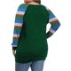 thumbnail image 4 of Moda mujer Casaul Print Plus manga larga Patchword O-cuello camiseta blusa Fridja  hkj3310, 4 of 5