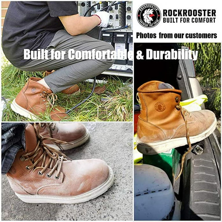 ROCKROOSTER Work Boots for Men, Soft Toe Waterproof Comfortable