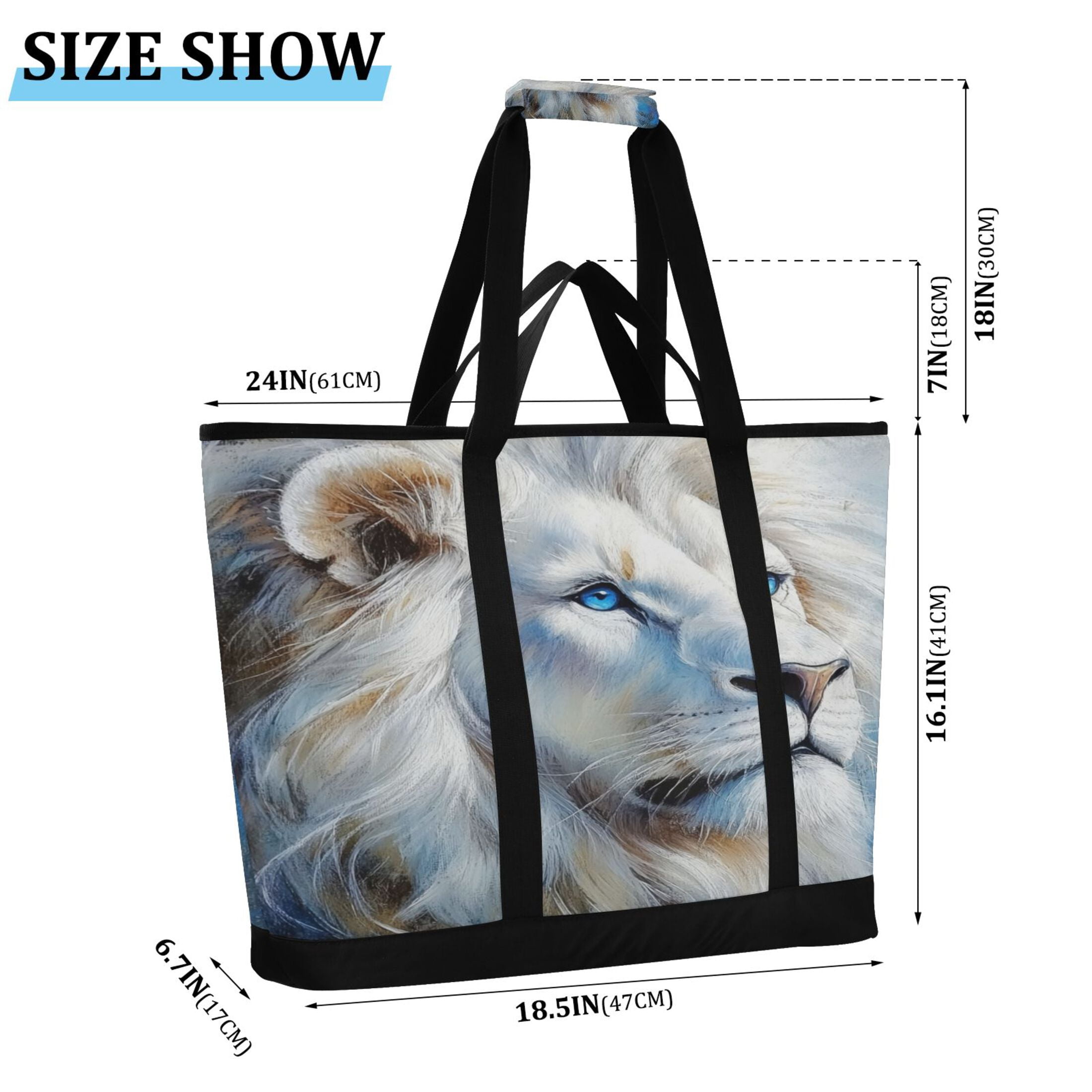 Large Hand-held Ice Pack Picnic Bag Insulation and Refrigeration Suitable for Shopping Picnics and Camping Blue-eyed Lion
