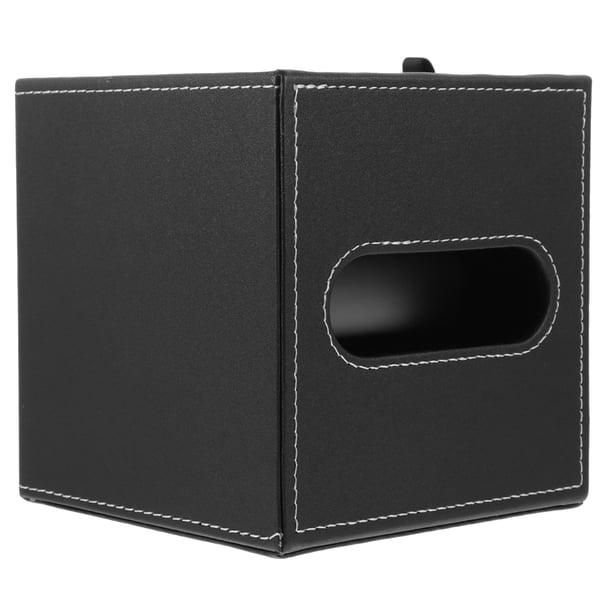 Funda para caja de pañuelos de cuero sintético, organizador para rollos de papel de encimera de baño