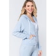 thumbnail image 2 of Simply Fashion Slub TERRY ZIP UP Hoodie Jacket,MISTYBLUE,LARGE, 2 of 4