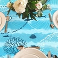 thumbnail image 3 of Blue Ocean Beach Tablecloth, Coastal Nautical Table Cover Rectangle 60 x 120 for Summer Party,Perfect for Kitchen Dinner, Restaurant,Outdoor Holiday Picnic Waterproof Table Cloth, 3 of 6