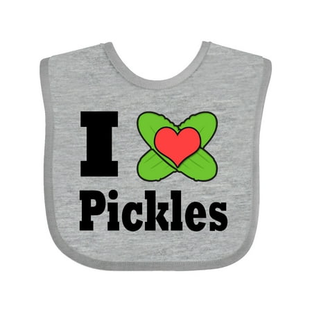 

Inktastic I heart pickles Gift Baby Boy or Baby Girl Bib