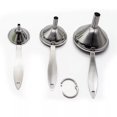 TUMALL Stainless Steel Funnel with Handle for Liquid Fluid Dry