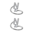 thumbnail image 3 of Sonducket Anillo abierto con letras mayúsculas, anillos de compromiso chapados para interiores y exteriores, joyería de maquillaje ornamental norte 2Conjunto, 3 of 6