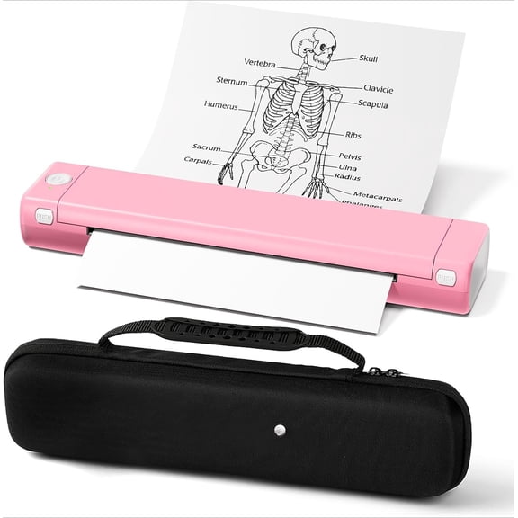 Portable Printers Wireless for Travel - Bluetooth Thermal Printer Supports 8.5" X 11" Letter, Inkless Printer Compatible with Phone Laptop for Home Use Car Office School, Come with Carry Case