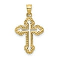 thumbnail image 1 of FB Jewels 14K Yellow Gold Cut-out Budded Cross Charm, 1 of 4