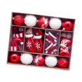 thumbnail image 4 of Set de 45 adornos navideños para árbol de Navidad, bolas colgantes surtidas. Rojo Blanco, 4 of 9