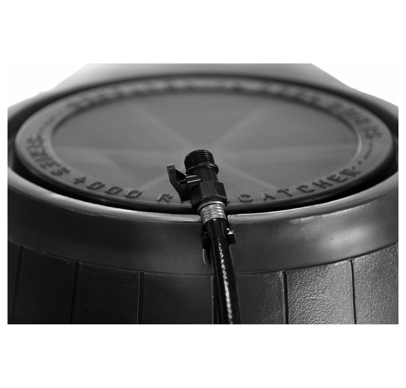 Portable Rainwater Catcher Barrel with Spigots Black 50 Gallon