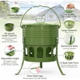 thumbnail image 3 of Metal Chicken Feeder No Waste, 20 Lbs Large Automatic Chicken Feeder with 12 Ports, Adjustable Height Poultry Feeder with Lid & Handle, Rat Proof Rust Proof Feed Box for Poultry & Backyard Chickens, 3 of 7