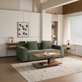 thumbnail image 2 of S-HOME Big Side Table Featuring Walnut MDF Body And Durable Tempered Glass Desk For Modern Home Decor, 2 of 5