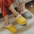 thumbnail image 4 of Pantuflas unisex de invierno, impermeables y antideslizantes, para hombre y mujer, con suela gruesa, suaves y a la moda, para el hogar, la sala de estar, el dormitorio, interiores y exteriores, de lan, 4 of 5