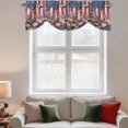thumbnail image 3 of Tie Up Valances for Windows, 4th of July Adjustable Valance Curtains Window Treatment for Living Room, Red Blue Floral Vintage Independence Day Rod Pocket Kitchen Curtains & Drapes 54x18 Inch, 3 of 9
