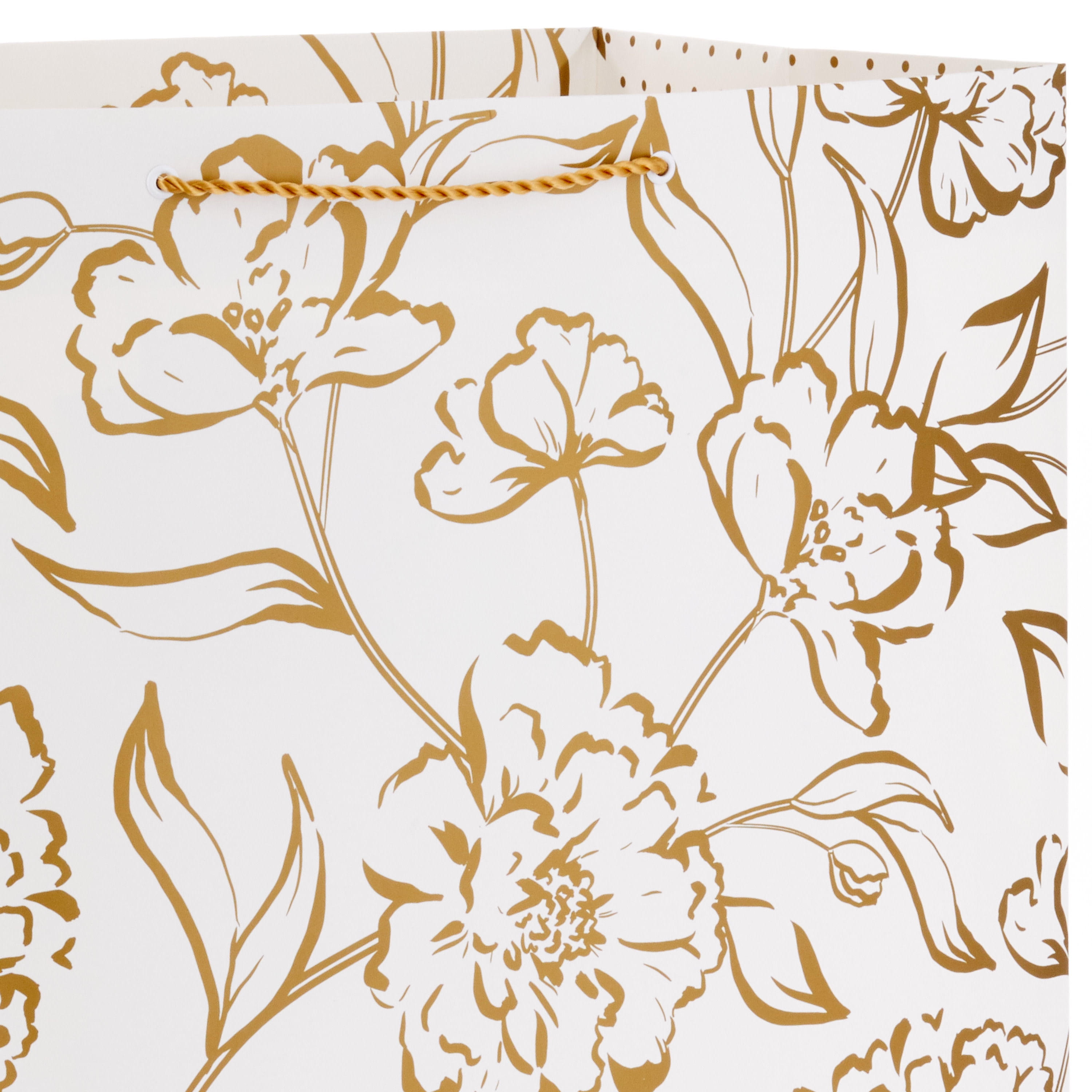 Hallmark 19" Jumbo Horizontal Gift Bag (Elegant Gold Floral)