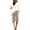 Khaki, variant on Bermuda Shorts for Women Knee Length Long Shorts Linen Dressy Casual Pull On with Drawstring