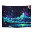 thumbnail image 5 of Creowell  Mountain Tapestry Starry Night Tapestries for Bedroom Aesthetic Moon and Stars Tapastry Wall Hanging Nature Forest Wall Tapestry for Living Room Dorm 40x30inch, 5 of 6