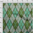 thumbnail image 3 of oneOone Viscose Chiffon Turquoise Green Fabric Argyle Craft Projects Decor Fabric Printed By The Yard 42 Inch Wide, 3 of 4