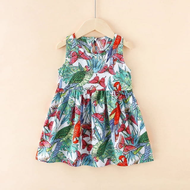 Vestido de niña Ropa infantil Ropa de casa Pijama de verano de seda de algodón para bebé Falda de princesa de playa para niña mc