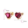 thumbnail image 4 of Bling Jewelry Womens Whimsical Valentine Red CZ Cubic Zirconia Devil Heart Shape Stud Earrings Rose Gold Sterling Silver, 4 of 6