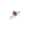 thumbnail image 4 of RYLOS Rings for Women 14K White Gold Halo of Diamonds Birthstone Ring 6X4MM Pear Tear Drop Gemstone January Garnet Jewelry for Women  Size 9, 4 of 8