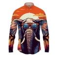 thumbnail image 2 of Camisa con solapa de animal para hombre, estampado de elefante en 3D, camisas casuales de moda para hombre y mujer, camisas de manga larga con botones, ropa de calle de gran tamaño unisex, 2 of 5