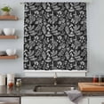 thumbnail image 4 of Dandelion Semi Sheer Curtains Drapes for Living Room, Bedroom, French Doors Window 96 Inches Long, Modern Minimalist Abstract Flowers Black Rod Pocket Chiffon Curtain Drapery Voile Draperies Panel, 4 of 8