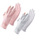 thumbnail image 1 of 2 paquetes de guantes de protección solar UV para mujer, guantes antideslizantes con pantalla táctil y dedos completos, guantes transpirables de verano para exteriores para mujer, 1 of 5