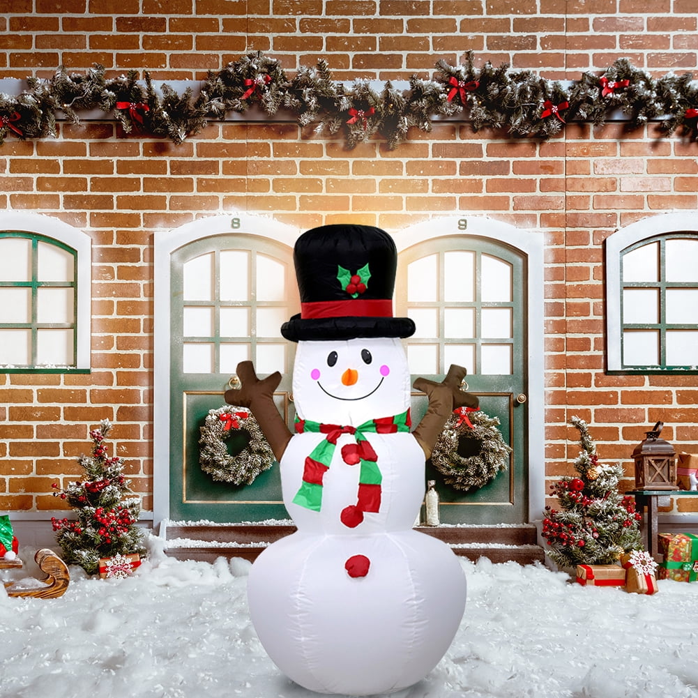 YiaNXan Inflatable Snowman Dolls Decor with LED Light Christmas Snowman Decor for Xmas Garden Party Decor