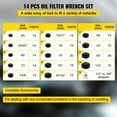 thumbnail image 4 of Universal Oil Filter Wrench Kit, 14 Pcs - 3/8" Drive, Compact Steel Sockets for Easy Access, 4 of 10