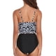 thumbnail image 4 of Traje de baño dividido para mujer, traje de baño de verano de poliéster con estampado de volantes de doble capa, 4 of 6