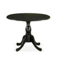 thumbnail image 2 of East West Furniture Round Dining Table with Drop Leaves - Black Table Top and Black Pedestal Leg Finish, 2 of 2