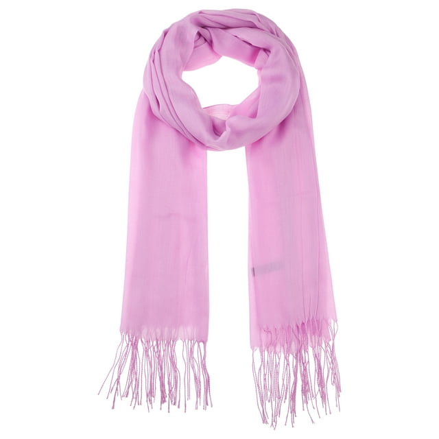 Bufanda de invierno cálida de imitación de cachemira INSPIRE CHIC, chal de flecos de color sólido para mujeres y hombres 78.7"x27.6" púrpura claro