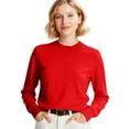 thumbnail image 2 of Women Sweaters Long Sleeve Crewneck Pullover Knit Tops Red XL, 2 of 5