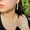 thumbnail image 3 of Bold Dubai Gold CZ Round Square Necklace Earrings Bracelet Ring Prom Jewelry Set, 3 of 9