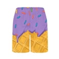 thumbnail image 6 of Crunowin Boys Summer Shorts Ice Cream Print Elastic Waist Lightweight Beach Shorts Purple Size 12, 6 of 6