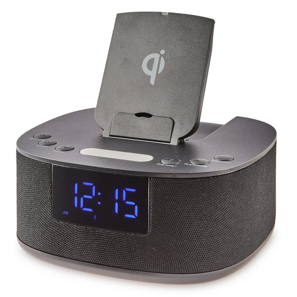 onn. Clock Radio with Wireless Charging