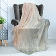 thumbnail image 4 of Marble Print Soft Flannel Fleece Throw Blanket, Onyx Stone Textured Natural Style Featured Scratches Illustration, Cozy Plush for Indoor and Outdoor Use, 70" x 90", Pale Grey Peach, by Ambesonne, 4 of 5
