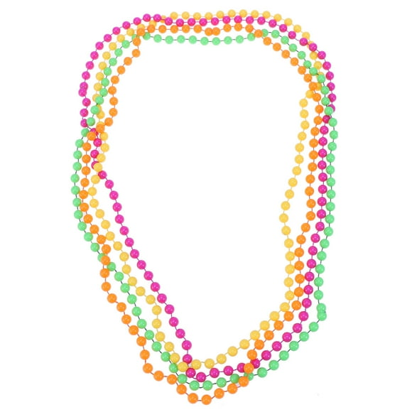 Milisten 4 Pcs Collier Perles Néon Chaîne de Boules en Plastique Accessoires de Fête