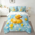 thumbnail image 2 of jejeloiu Rustic Duck 7 Pieces Bedding Comforter Set,Oil Painting Full Bedding Set,Blue Yellow Fitted Sheet Flat Sheet For Boys Teens,Ultra Soft Home Decor Reversible, 2 of 8