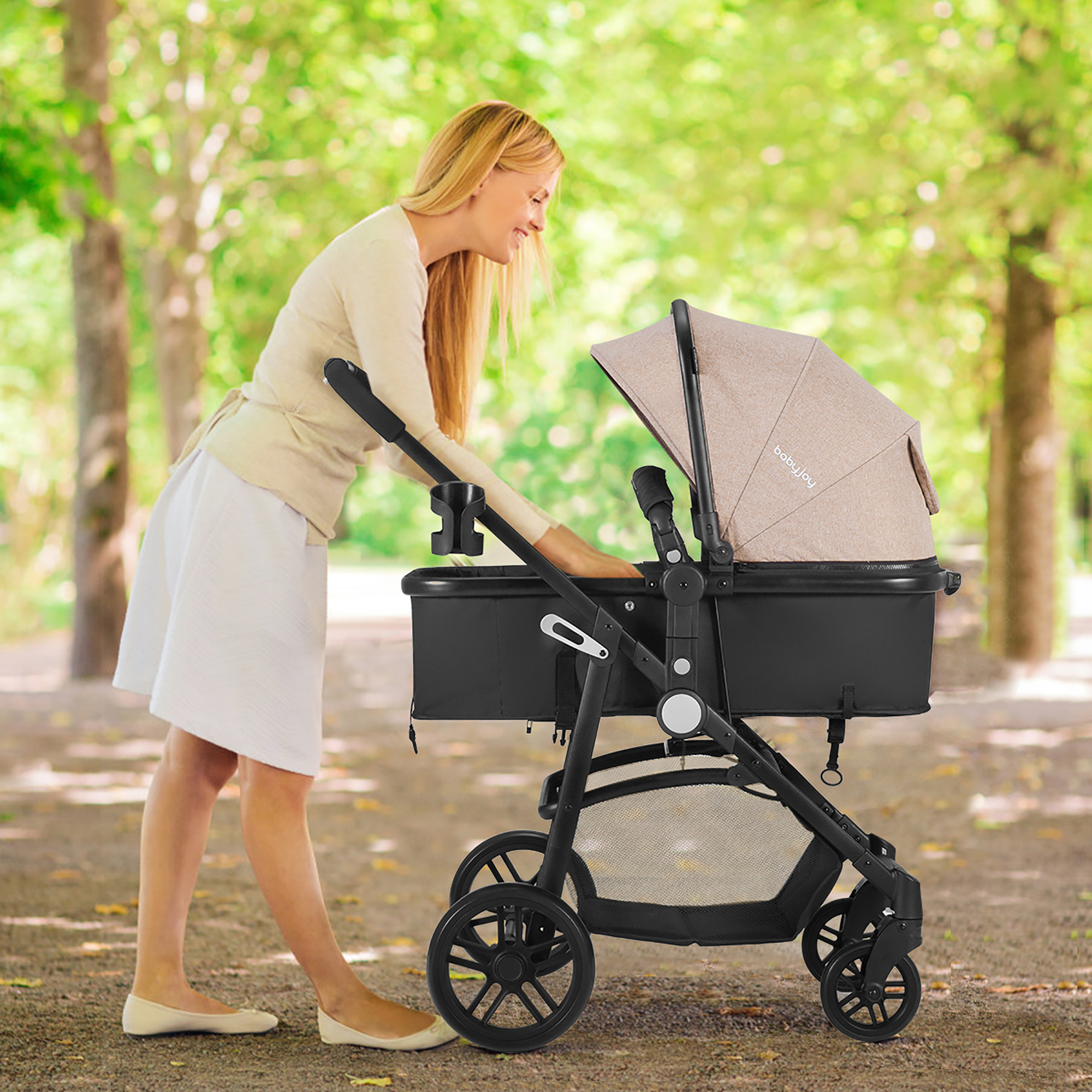 Babyjoy 2 In 1 Foldable Baby Stroller Kids Travel Newborn Infant Buggy Pushchair Coffee Sansujyuku sansujyuku.com