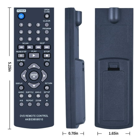 New AKB33659510 Replacement Remote Control fit For LG DVD Player DP122 DP520 DP522 DVX340 DVX350 DVX352 DVX380 DVX390 DVX392 DVX440 DVX452 DVX482 DVX490 DVX492 DVX480 DV480 DV490 DV482 DV482 DVX450