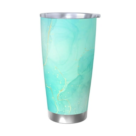 

Gukieu Cyan Mint Marble Print 20OZ Car Cup Vacuum Stainless Steel Leak-proof Thermos Cup Unisex Suitable for Home Outdoor and Sports-Without Straw