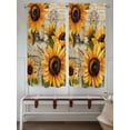 thumbnail image 5 of Sunflower Retro Living Room Curtains 72 Inches length, Farmhouse Vintage Botanical Floral Window Treatment Curtain Drapes, Light Filtering Drapes for Bedroom Laundry Room, 52"x72", 2 Panels, 5 of 7