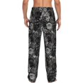 thumbnail image 3 of Uemuo Rose Flowers Pattern Men's Wide Leg Palazzo Lounge Pants with Pockets Light Weight Loose Comfy Casual Pajama Pants-XX-Large, 3 of 9