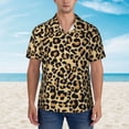 thumbnail image 2 of Balery Leopard Print Camisas hawaianas de manga corta para hombre, camisas playeras de corte holgado, camisas de vacaciones con botones,Small, 2 of 7