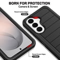 thumbnail image 4 of Petocase Phone Case for Samsung Galaxy S26 Plus 5G, Stripe Desgin Heavy Duty 3-Layer Military-Grade Shockproof Drop Protection Scratch Resistant Silicone Phone Cover,Black, 4 of 8