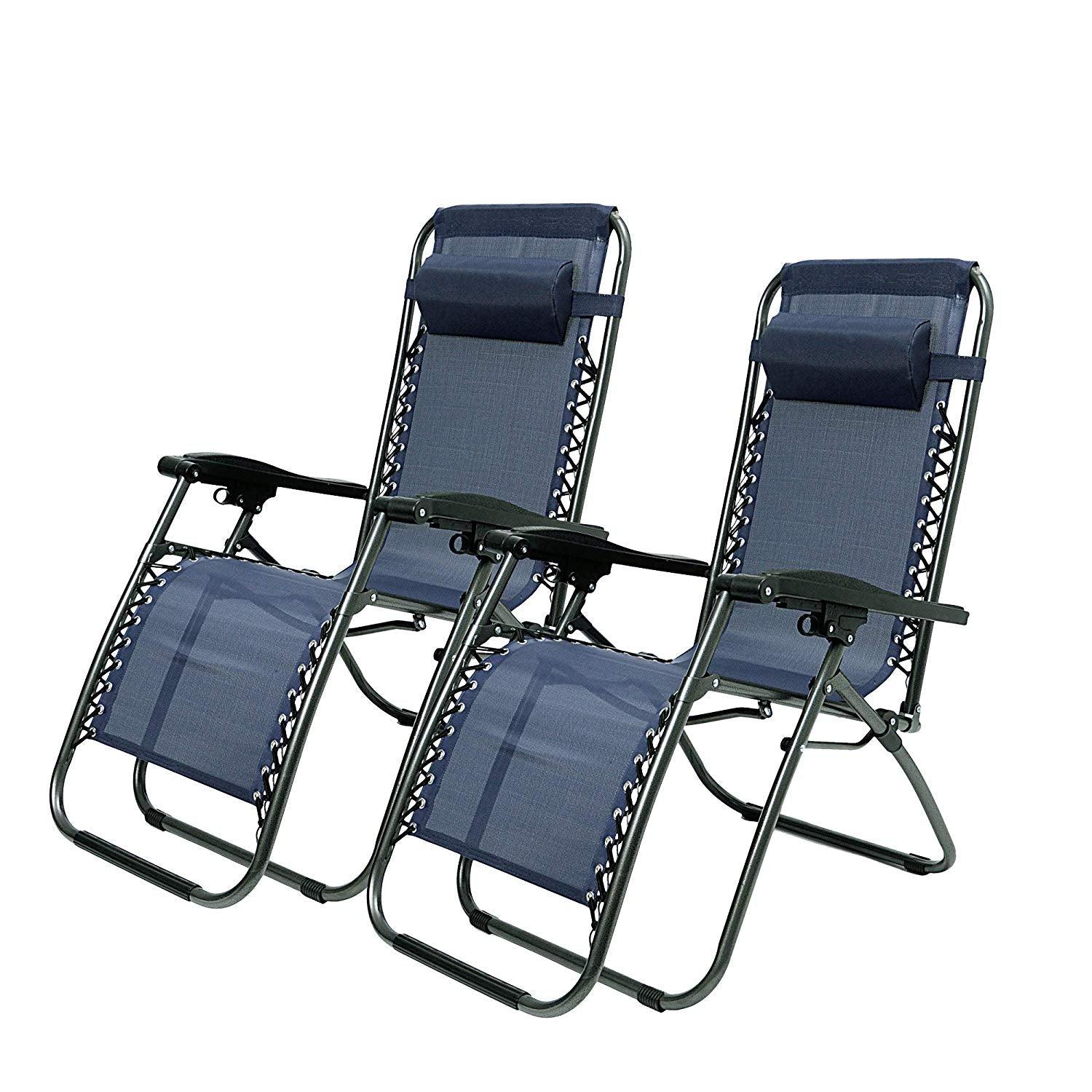 Mydepot Adjustable Zero Gravity Patio Lounge Chairs, 2PC Blue, Patio Chairs, Comfortable, Durable, Outdoor Seating - image 1 of 7