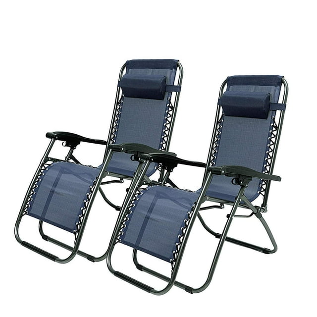 Mydepot Adjustable Zero Gravity Patio Lounge Chairs, 2PC Blue, Patio Chairs, Comfortable, Durable, Outdoor Seating